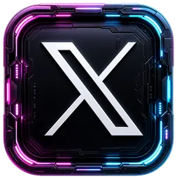X / Twitter cyber icon