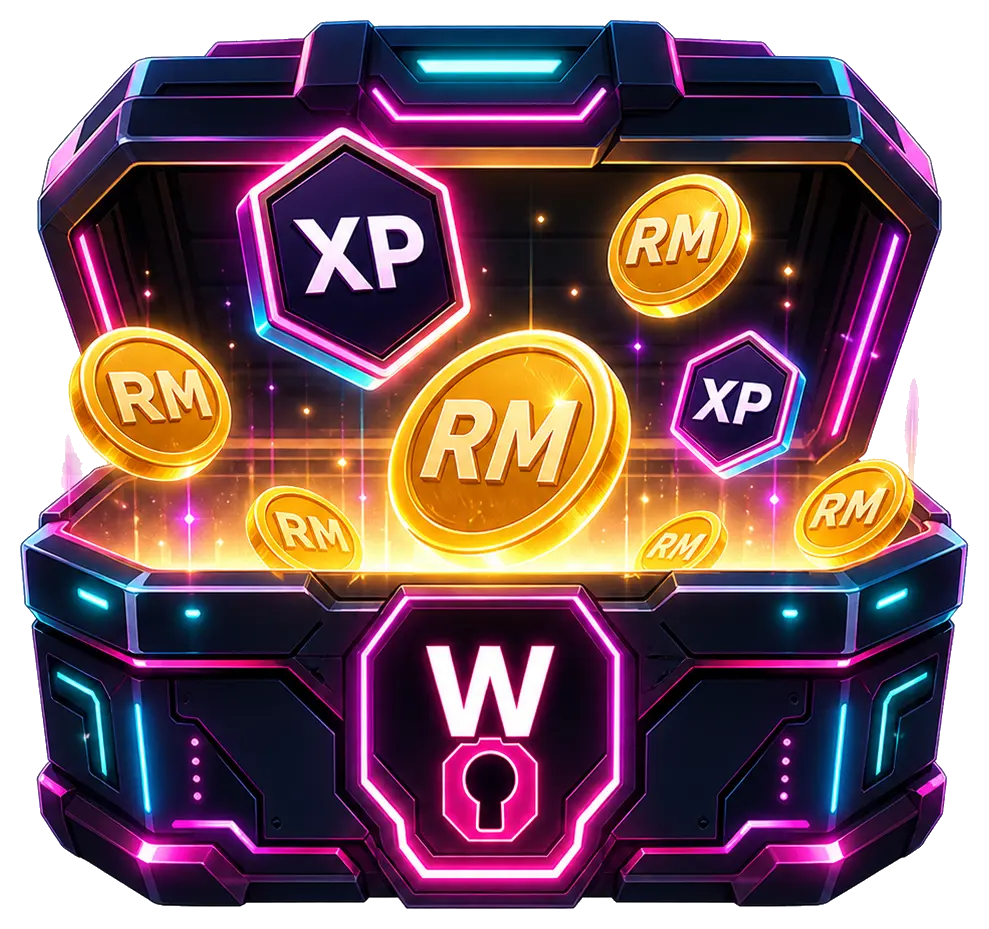Cyber reward chest with RM coin and badge token